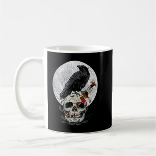 Bird Lover Vintage Crow Skull Moon Raven Gothic Pr Coffee Mug