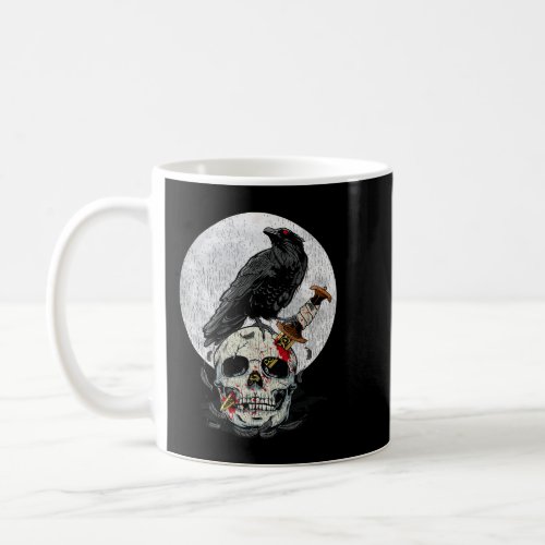 Bird Lover Vintage Crow Skull Moon Raven Gothic Pr Coffee Mug