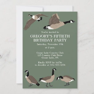 Bird Lovers Canada Geese Birthday Party Invitation