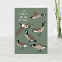 Bird Lovers Canada Geese Illustration Birthday