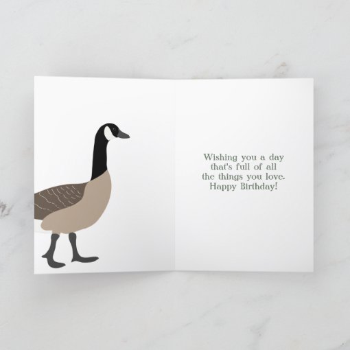 Bird Lovers Canada Geese Illustration Birthday Card | Zazzle