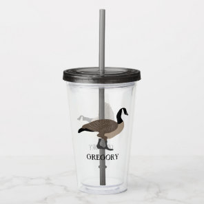 Bird Lovers Canada Geese Illustration Personalized Acrylic Tumbler