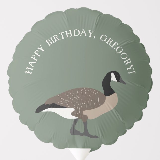 Bird Lovers Canada Geese Illustration Personalized Balloon (Front)