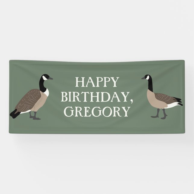 Bird Lovers Canada Geese Illustration Personalized Banner (Horizontal)