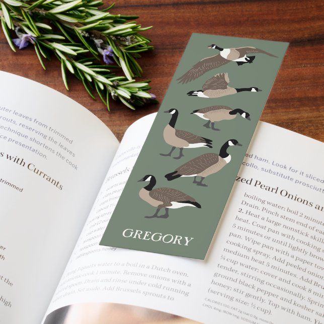 Bird Lovers Canada Geese Illustration Personalized Bookmarks (Book)