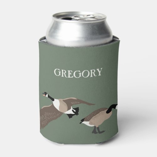 Bird Lovers Canada Geese Illustration Personalized Can Cooler