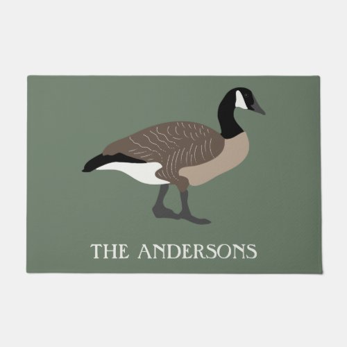 Bird Lovers Canada Geese Illustration Personalized Doormat