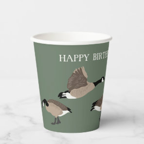 Bird Lovers Canada Geese Illustration Personalized Paper Cups