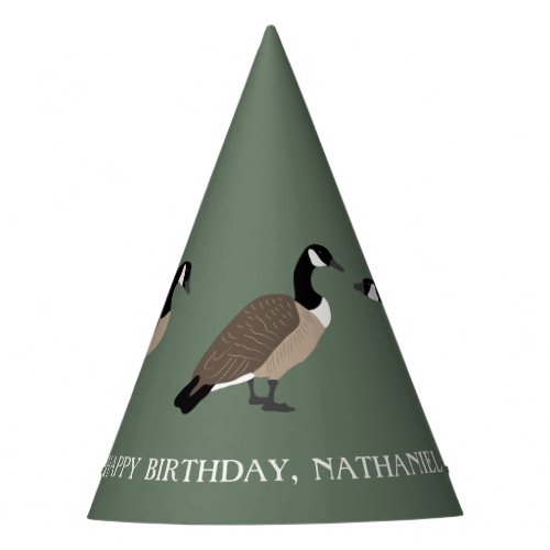 Bird Lovers Canada Geese Illustration Personalized Party Hat