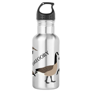 Bird Lovers Canada Geese Illustration Personalized Stainless Steel Water Bottle