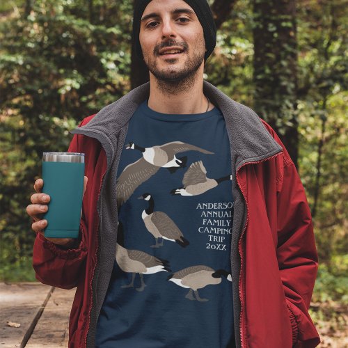 Bird Lovers Canada Geese Illustration Personalized Tri_Blend Shirt