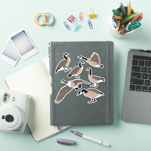 Bird Lovers Canada Geese Illustration Set Sticker (iPad Cover)