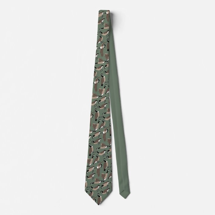 Bird Lovers Canada Geese Pattern Sage Green Neck Tie | Zazzle