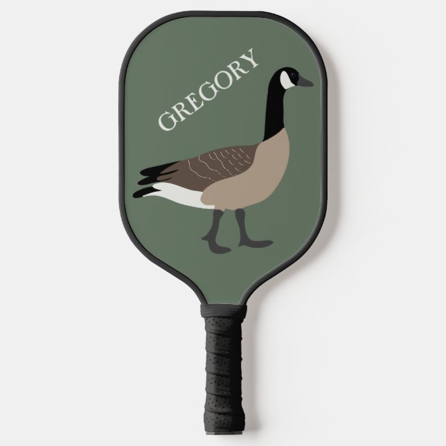 Bird Lovers Canada Goose Illustration Personalized Pickleball Paddle (Front)
