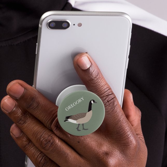 Bird Lovers Canada Goose Illustration Personalized PopSocket (Creator Uploaded)