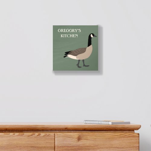 Bird Lovers Canada Goose Illustration Personalized Wood Photo Tile