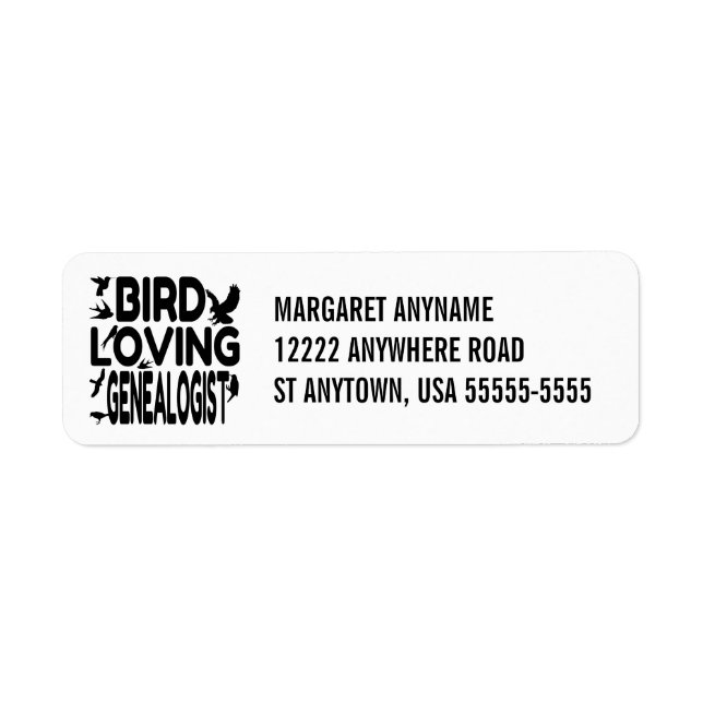 Bird Loving Genealogist Label (Front)