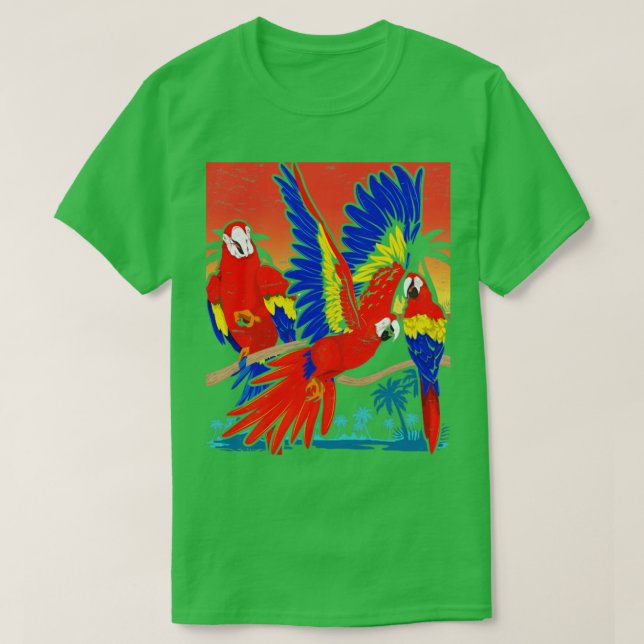 Bird Macaw Zoo Animal Tropical Parrot T-Shirt (Design Front)