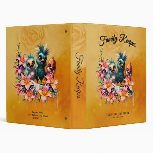 Bird magic in a sea of flowers 3 ring binder