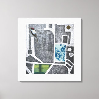 Bird Map Stretched Canvas Print