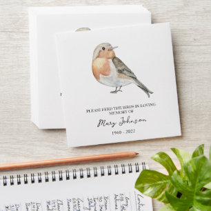 Bird Memorial Funeral Seed Envelope
