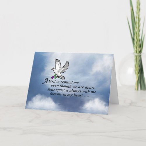 Bird Memorial Poem Card