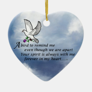 Bird Memorial Poem Ceramic Ornament