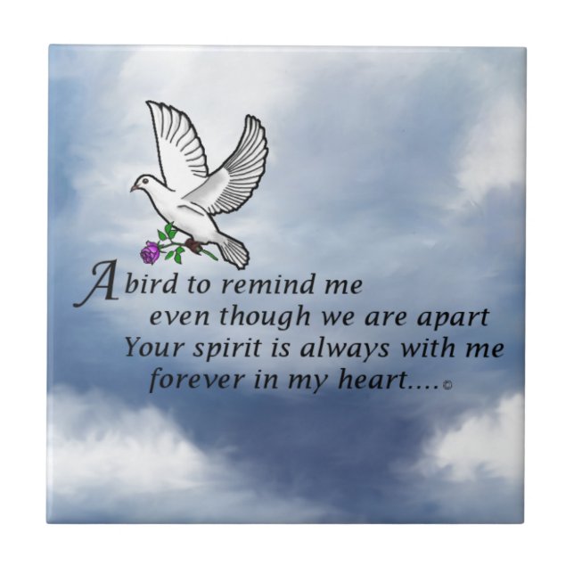 Bird Memorial Poem Ceramic Tile (Front)