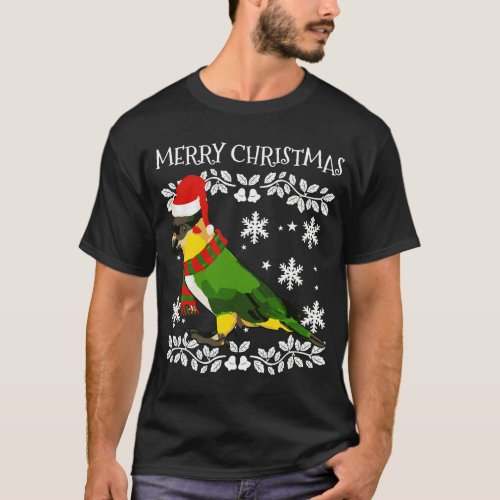 Bird Merry Christmas Ornament Caiques Ugly Xmas T_Shirt