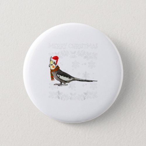 Bird Merry Christmas Ornament Cockatiel Button