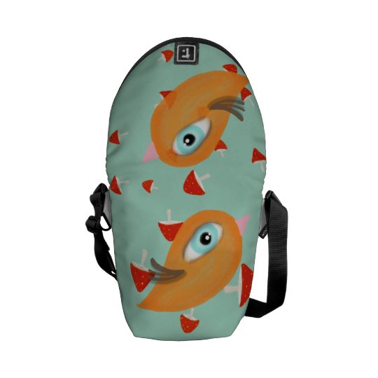 Bird mini mushrooms messenger bag
