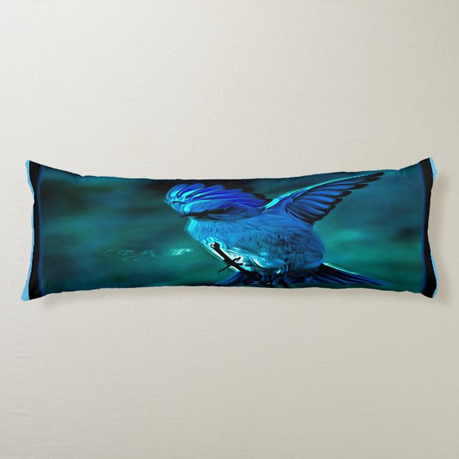 Bird Models: Mountain Bluebird 01-01 Body Pillow (Front)