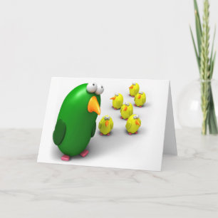 Bird mom and Chicks Card
