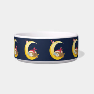 Bird Moon Sleeping Kitten Cat Holiday Bowl
