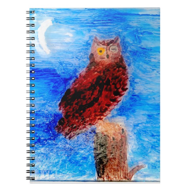 Bird Moonlight Owl Notebook (Front)