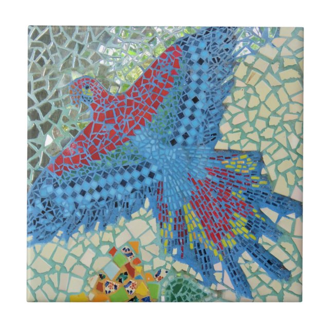 Bird mosaic ceramic tile (Front)