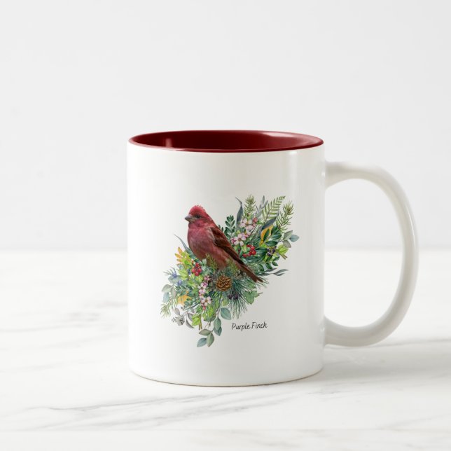 Bird Mug Purple Finch (Right)