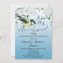 Bird Nature Anniversary Invitation Blue Floral