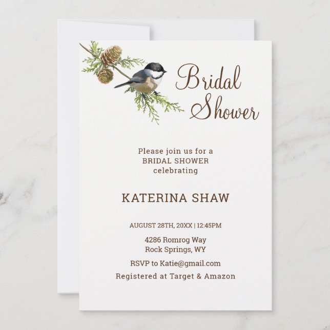 Bird Nature Bridal Shower Invitation (Front)