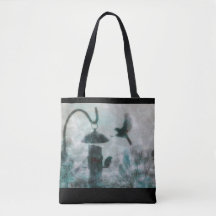 Bird Nature Mysterious Turquoise Tote Bag