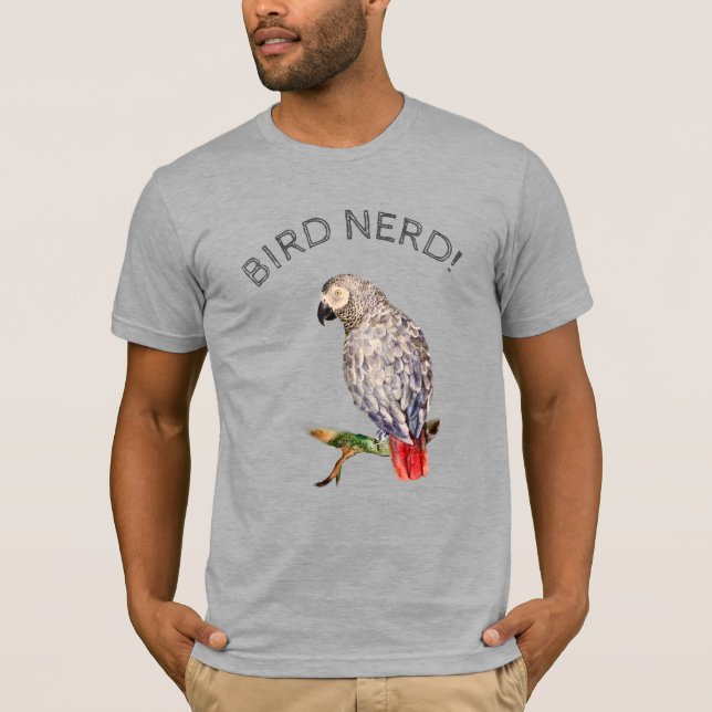 Bird nerd African grey parrot T-Shirt (Front)