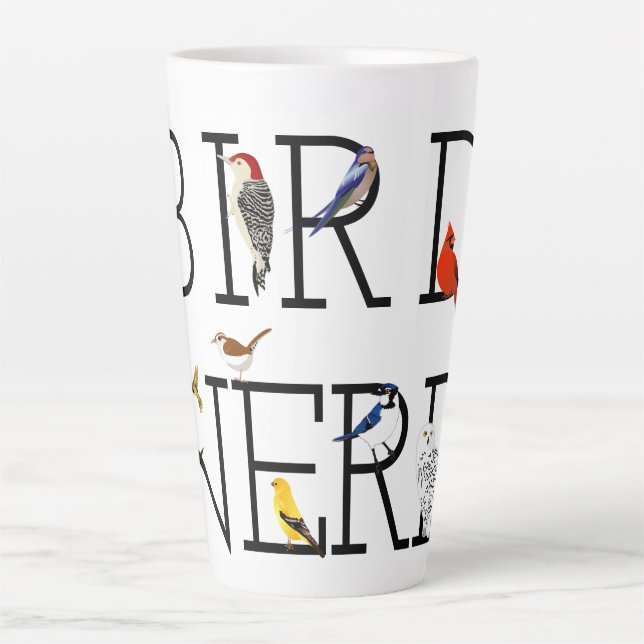 Bird Nerd Assortment Two Latte Mug (Front)