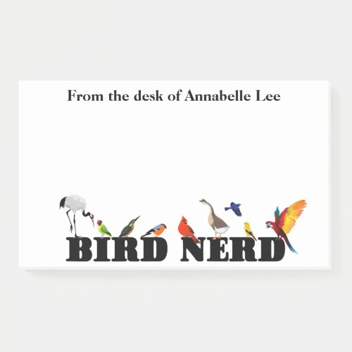 Bird Nerd Bold Personalize Post_it Notes