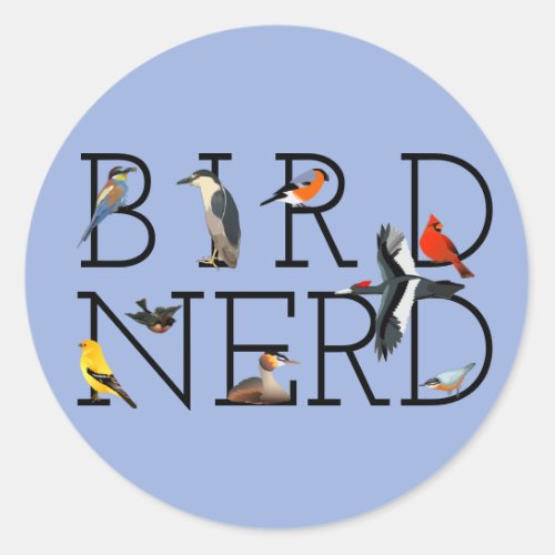 Bird Nerd Classic Round Sticker