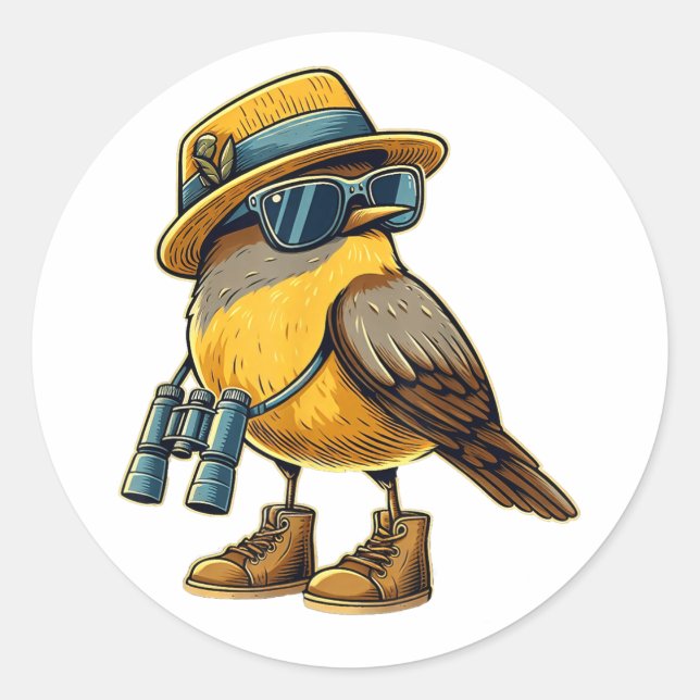 Bird Nerd Funny Bird Watching Birding Bird Lover W Classic Round Sticker (Front)