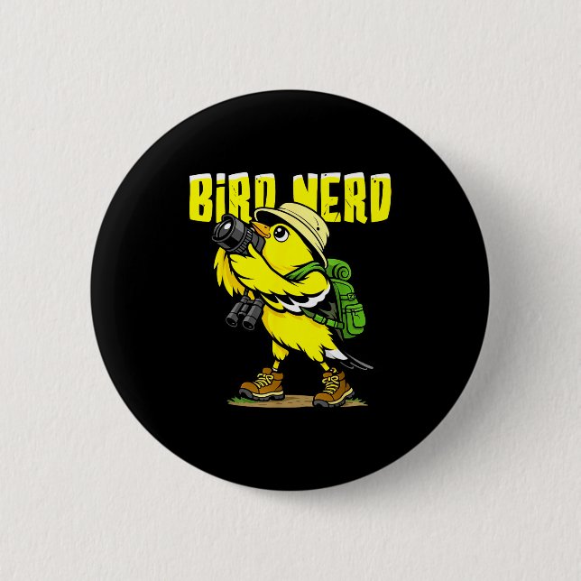 Bird nerd funny bird watching birds american button (Front)
