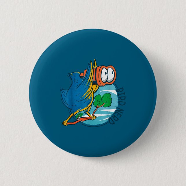 Bird Nerd Funny Bird Watching Birds Lover Ornithol Button (Front)
