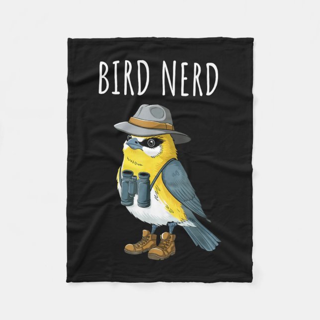 Bird nerd funny birder birdwatcher birdwatching fleece blanket (Front)