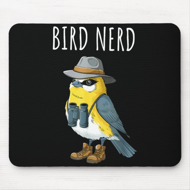 Bird nerd funny birder birdwatcher birdwatching mouse pad (Front)