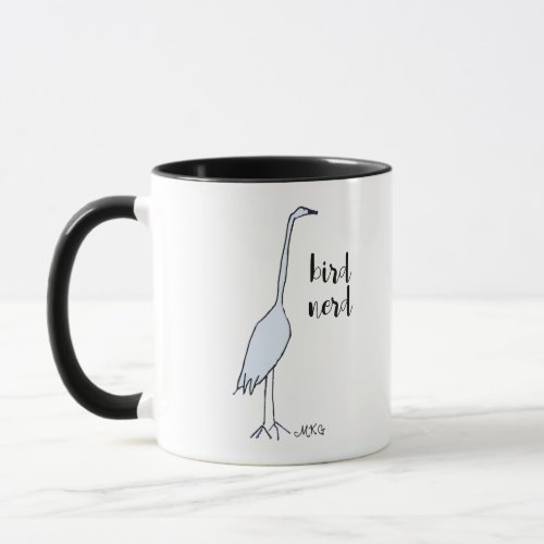Bird Nerd Great Blue Heron Boho Nature Lover Mug